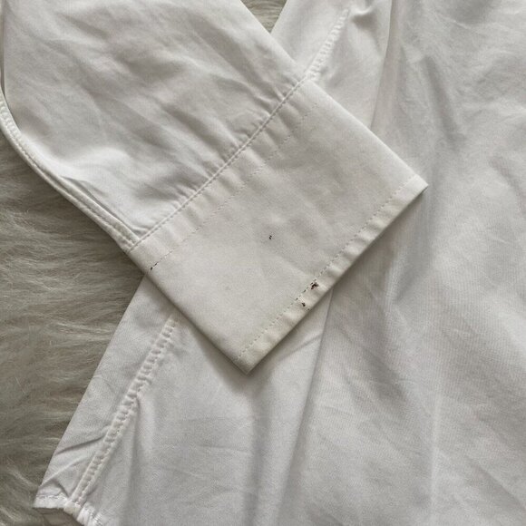 Crewcuts Boys Thompson White Button Up Oxford Shirt Size 10 Cotton Long Sleeves - Picture 4 of 6